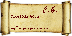 Czeglédy Géza névjegykártya