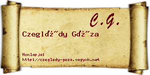 Czeglédy Géza névjegykártya